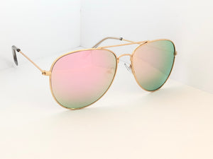 Classic Pink Mirror Aviator